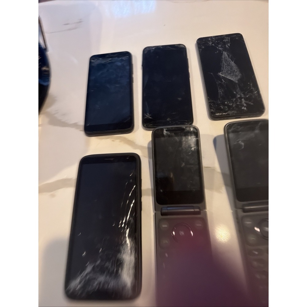 Lot of 6 Cell Phones Smartphones TCL Flip Phones UNTESTED Parts Repair AS-IS - Picture 2 of 14